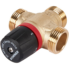 Клапан смесительный Rommer термостатический для систем отопления и ГВС 1 НР 20-43С KV 1,6 (боковое смешивание)