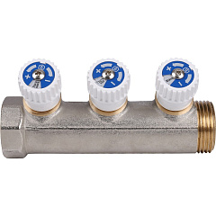 Коллектор Stout с регулировочными вентилями 1x1/2 с 3 отводами, SMB 6851 011203