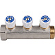 Коллектор Stout с регулировочными вентилями 1x1/2 с 3 отводами, SMB 6851 011203