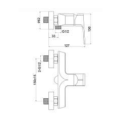 Смеситель для ванны/душа Cersanit WISLA, на стену, без излива