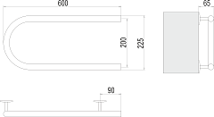 Электрический полотенцесушитель Terminus Электро 25 П-обр 600х200