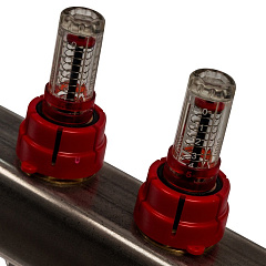 Коллектор Stout из нержавеющей стали с расходомерами, с клапаном вып. воздуха и сливом 1/3/4x8, SMS-0927-000008