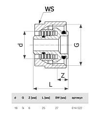 Резьбовое соединение Viega ЕК 16 x G 3/4, модель 1037