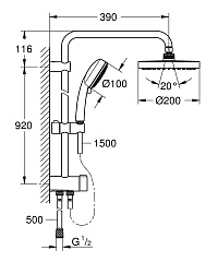 Душевая колонна Grohe New Tempesta Cosmopolitan 200 26453001