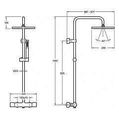 Душевая система Jacob Delafon BRIGITTE термостатическая