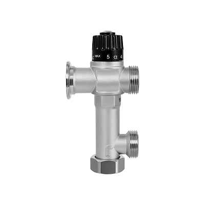 Узел насосный-смесительный HOOBS , нержавеющая сталь, без насоса, без нипелей, с термостатическим элементом