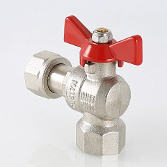 Кран шаровой VALTEC угловой с накидной гайкой и внутренней резьбой 1 х 1