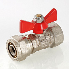Кран шаровой VALTEC под обжим, рукоятка бабочка 16х1/2 вн.