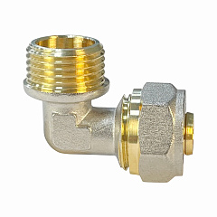 Угольник Valfex для труб PE-RT/Al/PE-RT, обжимной с переходом на НР 16х1/2