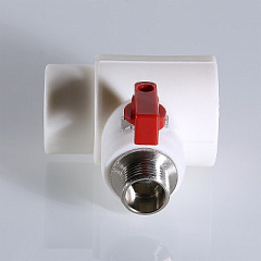 Тройник полипропиленовый коллекторный VALTEC PPR с шаровым краном, 40 мм х 1/2 нар. (конус)