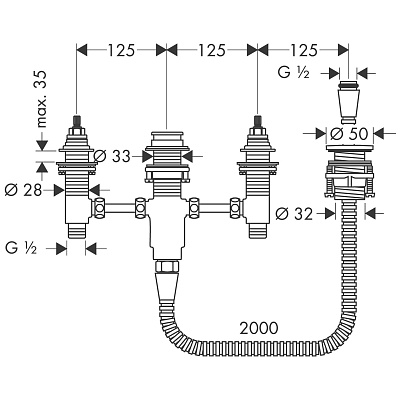 Скрытая часть смесителя Hansgrohe 13244180
