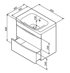 База под раковину AM.PM Like M80FHX0652WG подвесная, 65 см, белый