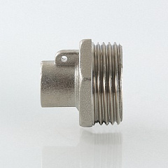 Переходник для подключения датчика температуры VALTEC M10 х 1/2 внутренняя-наружная резьба, никелированная латунь