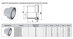 Адаптер фланцевого соединения Thermaflex для раструбной сварки с уплотнительным кольцом PB-BUNDBU25N