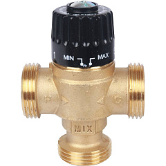 Клапан смесительный Stout термостатический для систем отопления и ГВС 1  НР 30-65С KV 2,3, центральное смешивание