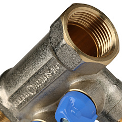 Коллектор Stout с шаровыми кранами 3/4x1/2 с 2 отводами, синий, SMB 6201 341202