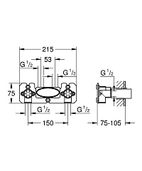 Скрытая часть смесителя Grohe Grohtherm SmartControl 26449000