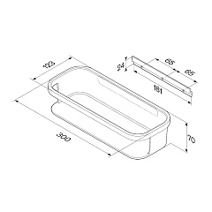 Корзина AM.PM Func для душа прямая, черный