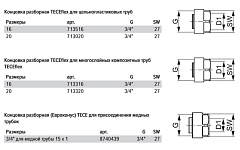 Концовка разборная TECE TECEflex 3/4 евроконус для универсальной трубы TECEflex 16