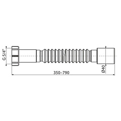 Гофра для сифонов Alcaplast для мойки с гайкой 5/4 - 40
