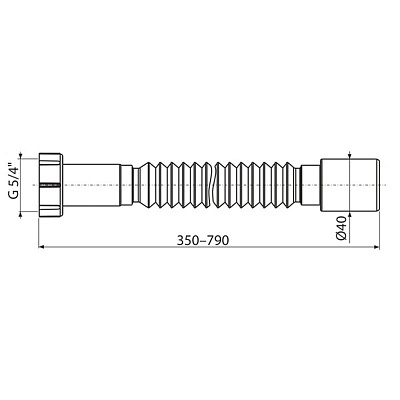 Гофра для сифонов Alcaplast для мойки с гайкой 5/4 - 40