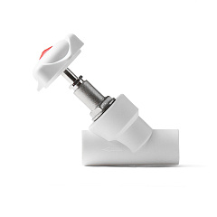 Клапан (вентиль) из полипропилена PRO AQUA PP-R косой белый (20), арт.PA42008