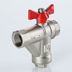 Кран шаровой VALTEC со встроенным прямым фильтром, рукоятка бабочка 3/4 ВВ