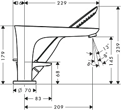 Смеситель на борт ванны Hansgrohe PuraVida 15432000