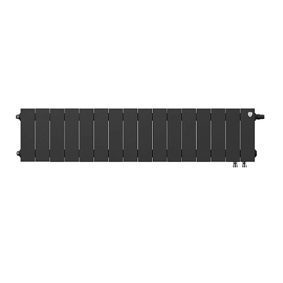 Биметаллический секционный радиатор отопления Royal Thermo PianoForte Noir Sable 200 / 16 секций нижнее правое подключение
