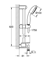 Душевой гарнитур Grohe New Tempesta 100 27927001