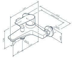 Смеситель для ванны с душем AM.PM Gem F90A10000