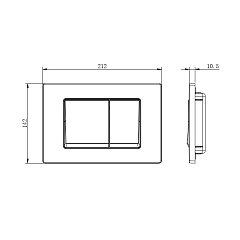 Панель смыва Акватек Small Белая (клавиши квадрат) для INS-0000018 с верхней кнопкой смыва