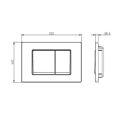 Панель смыва Акватек Small Хром глянец (клавиши квадрат) для INS-0000018 с верхней кнопкой смыва