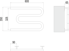 Электрический полотенцесушитель Terminus Электро 25 М-обр 600х350
