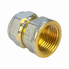 Соединитель Valfex для труб PE-RT/Al/PE-RT, обжимной с переходом на ВР 16 x 1/2 дюйма