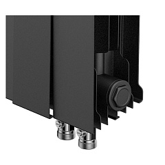 Биметаллический секционный радиатор отопления Royal Thermo PianoForte Noir Sable 200 / 18 секций нижнее правое подключение