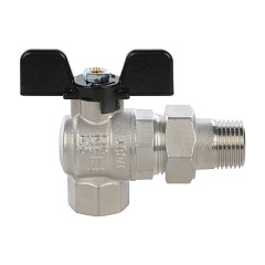 Кран шаровой Stout полнопроходной угловой с американкой 1/2 ВН, бабочка