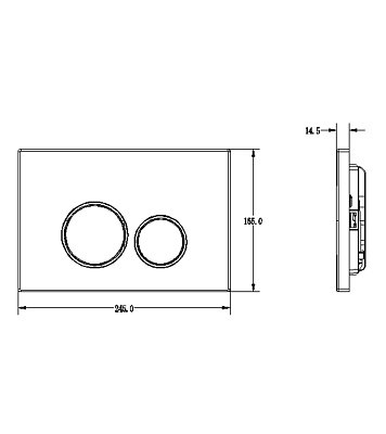 Комплект инсталляции РЕХАУ NOVAFLOW с панелью смыва NOVA ORB 001 круглые клавиши, пластик, черный, матовый (19101071001)