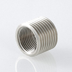 Футорка VALTEC под шестигранник 1/2х3/8 дюйма внутренняя-наружная резьба, никелированная латунь