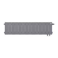 Биметаллический секционный радиатор отопления Royal Thermo PianoForte Silver Satin 200 / 14 секций нижнее правое подключение
