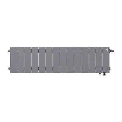 Биметаллический секционный радиатор отопления Royal Thermo PianoForte Silver Satin 200 / 14 секций нижнее правое подключение