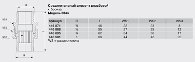Соединительный элемент Viega резьбовой модель 3330 3/8 арт. 282363, бронза