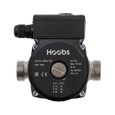 Циркуляционный насос HOOBS CW 25-40SN 180мм 65Вт 1x230В 50Гц (корпус нерж.сталь) (с гайками)