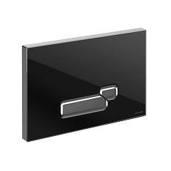Кнопка смыва Cersanit ACTIS, стекло, черный глянцевый, универсальная