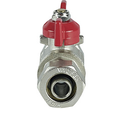 Шаровый кран Valfex для труб PE-RT/Al/PE-RT, обжимной, ручка-бабочка, 16х16