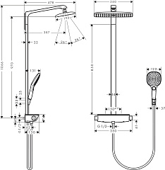 Душевая колонна Hansgrohe Raindance Select Showerpipe 360 27112000