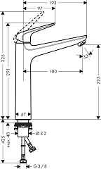 Высокий смеситель для раковины Hansgrohe Novus 71124000