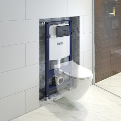 Комплект IDDIS 2 в 1: инсталляция и клавиша смыва, Optima Home, черный