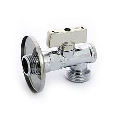 Кран шаровой Bugatti MIAMI 790 угловой для стиральных машин с фильтром и розеткой, НН 1/2 x 3/4, хромированный