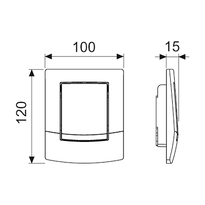Панель смыва писсуара TECE TECEambia с картриджем, клавиша, белая c антибактериальным покрытием